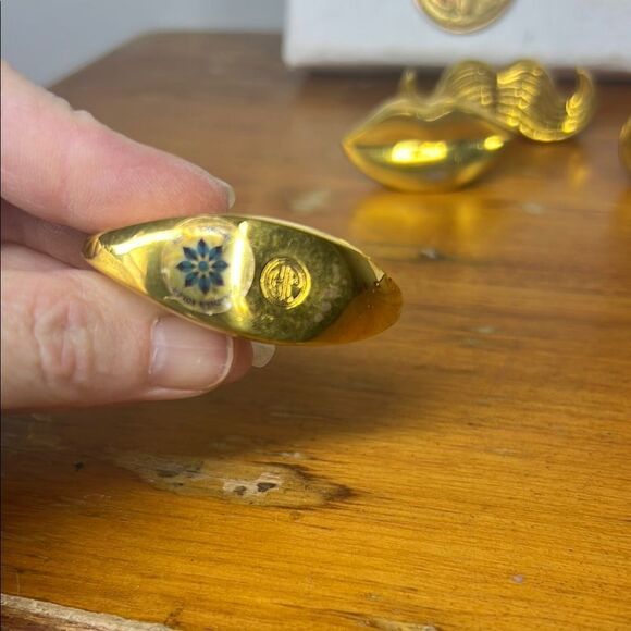 Jonathan Adler Gold Lip and Mustache Card Holder - Picture 3 of 7